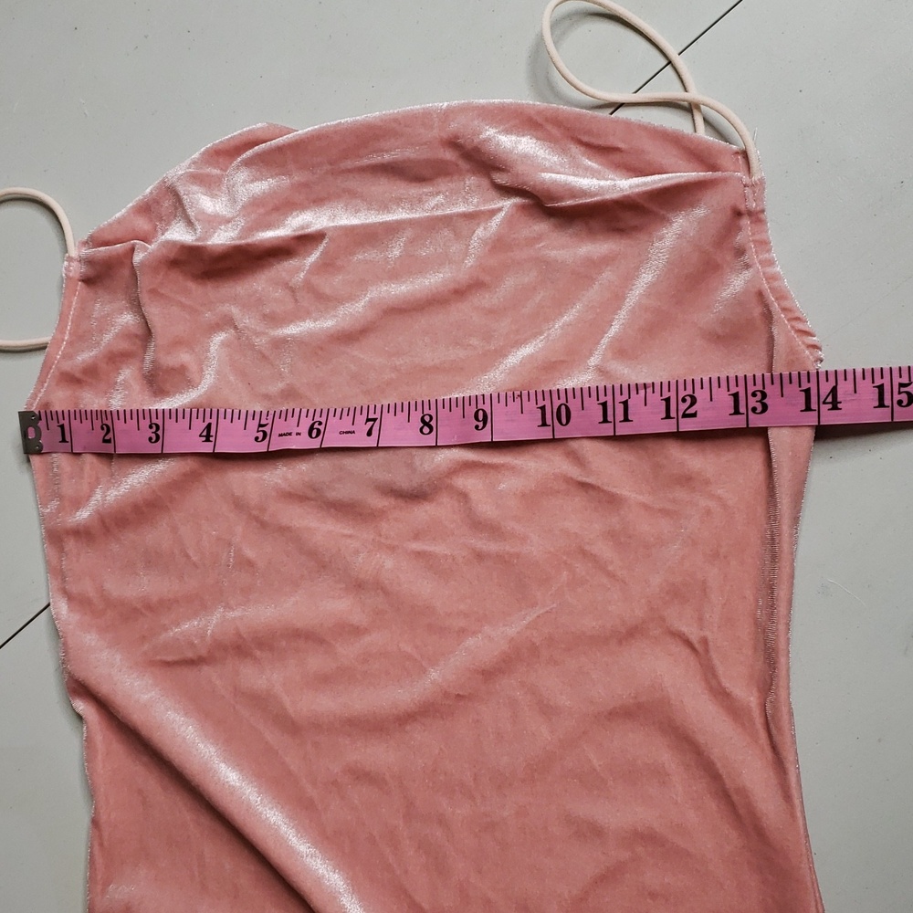 Cider Velvet Drape Neckline Spaghetti Straps Slip Mini Dress Size S Pink 90s Y2K - Picture 10 of 14